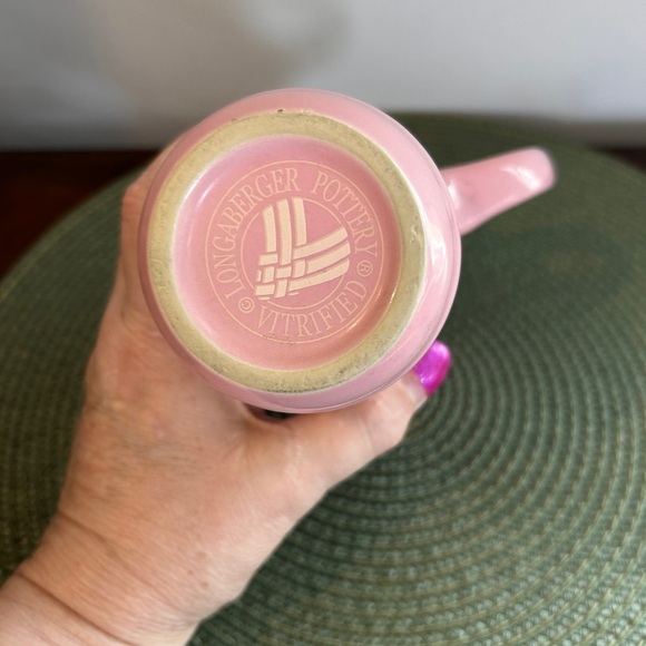 Longaberger Pottery Travel Mug /no Lid Pink Breast Cancer Awareness Holds 14 oz. - Picture 6 of 9